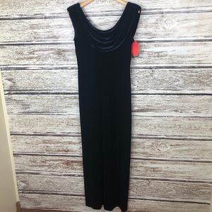 Alex Evenings Navy Blue Velveteen Formal Dress 8